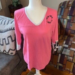 VS Pink baseball tee L